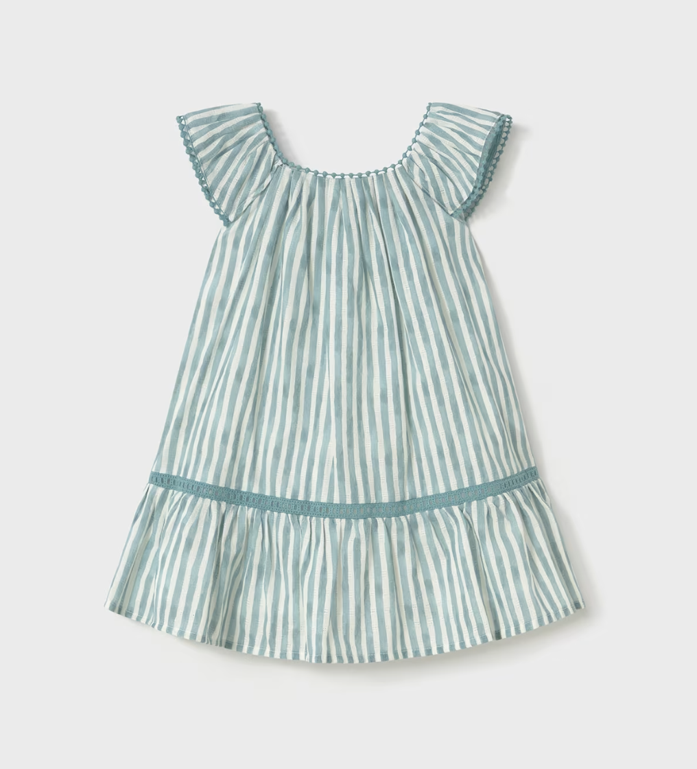 BABY GIRLS SUMMER BLUE STRIPE DRESS | MAYORAL 