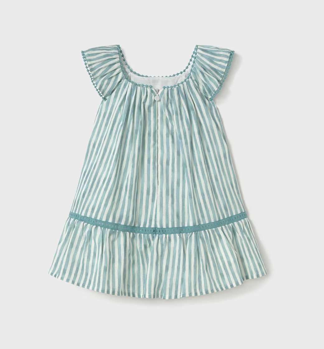 BABY GIRLS SUMMER BLUE STRIPE DRESS | MAYORAL 