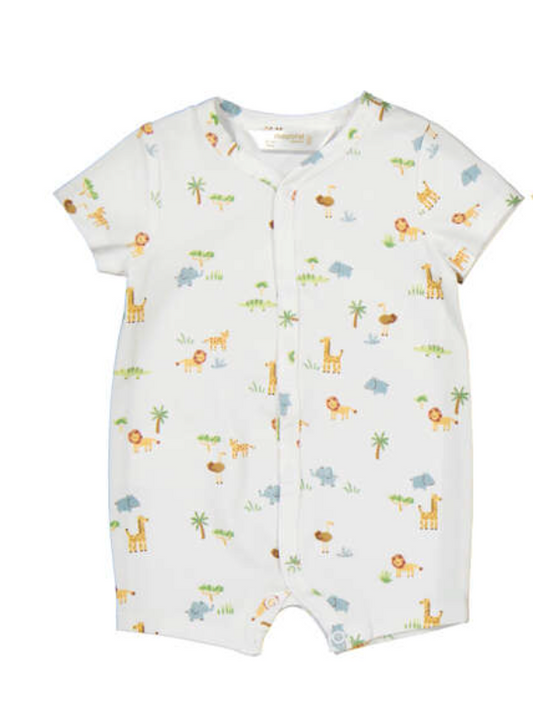 Mayoral Baby romper with animal pattern on a white background