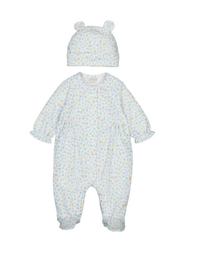 Mayoral Baby sleepsuit with bear hat on a white background