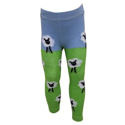 Children's leggings with sheep pattern. BABY TRACTOR & SHEEP LEGGINGS - 3 SIZES | POWELL CRAFT