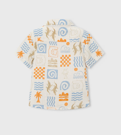 BOYS BUTTON DOWN PATTERN SHIRT - MAYORAL