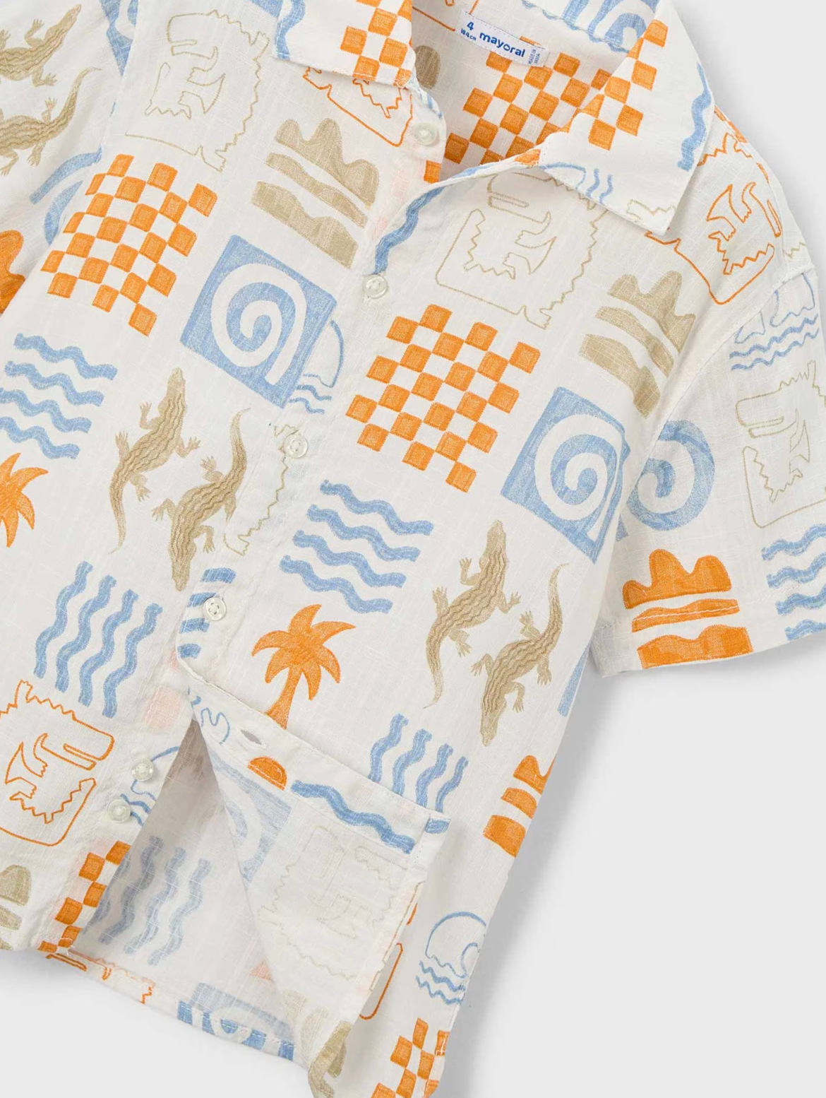 BOYS BUTTON DOWN PATTERN SHIRT - MAYORAL
