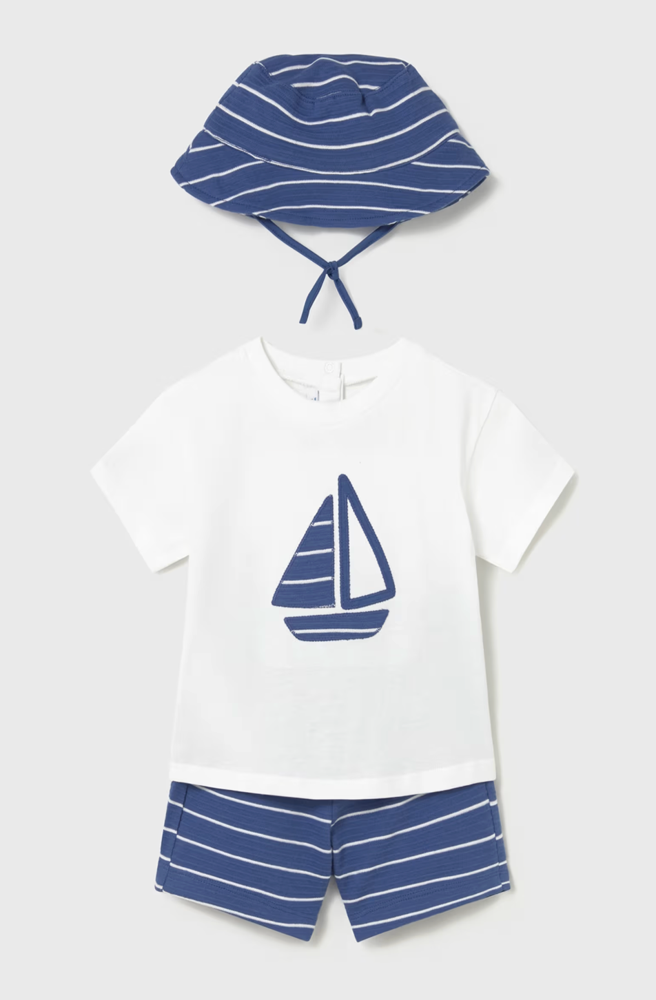 BOYS SAILING BOAT COTTON OUTFIT - TOP, SHORTS & HAT | MAYORAL