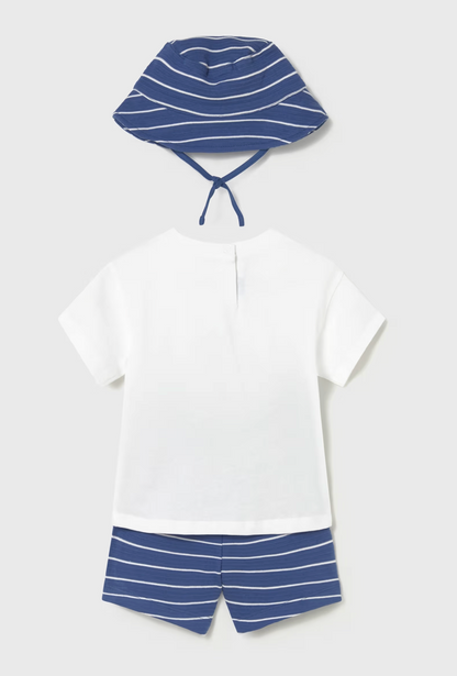BOYS SAILING BOAT COTTON OUTFIT - TOP, SHORTS & HAT | MAYORAL