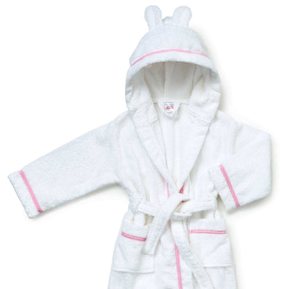 HOODED TOWELLING BABY ROBE - SOFT TERRY COTTON  FOR INFANTS & TODDLERS