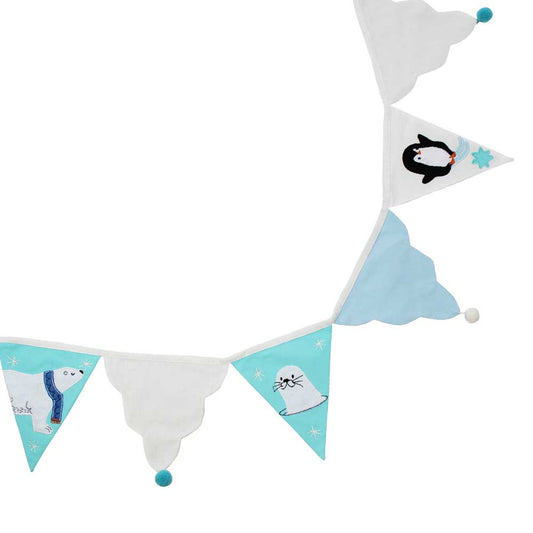 POLAR BEAR & PENGUIN WITH POM POMS BUNTING