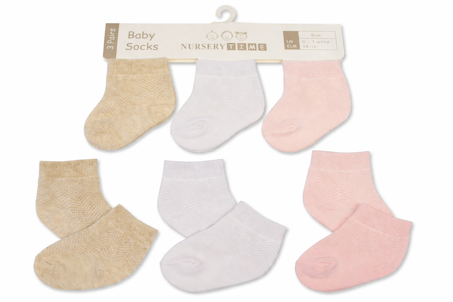 GIRLS BABY SOCKS PACK OF 3 | NURSERY TIME