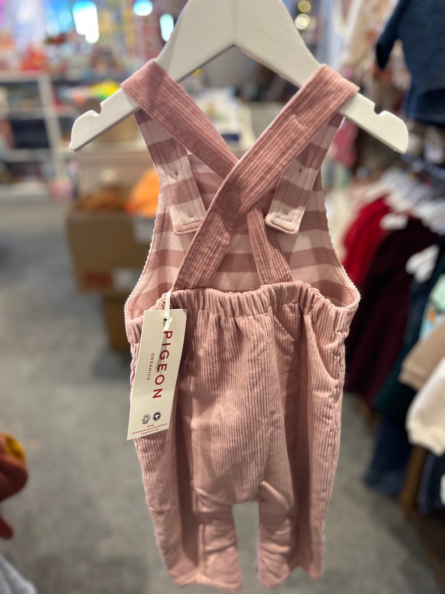 PIGEON ORGANICS BABY DUNGAREES PINK