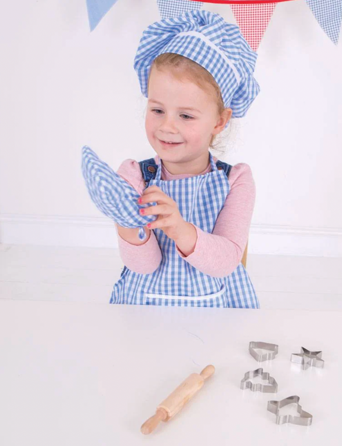 CHEF'S DRESS-UP SET & ACCESSORIES - BLUE GINGHAM | BIGJIGS
