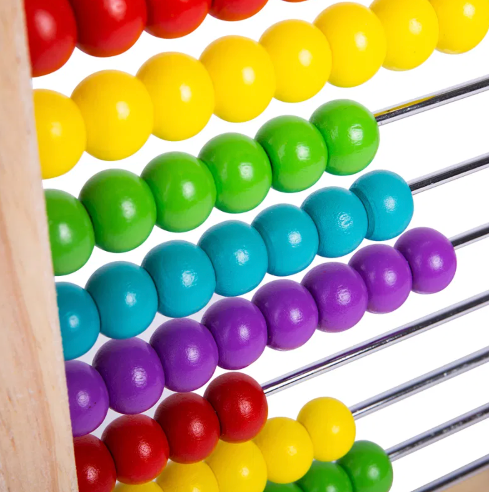 bigjigs Colorful childrens educational toy abacus with wooden frame. CHILDREN'S CLASSIC COLOURFUL WOODEN ABACUS | BIGJIGS