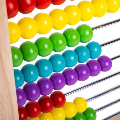 bigjigs Colorful childrens educational toy abacus with wooden frame. CHILDREN'S CLASSIC COLOURFUL WOODEN ABACUS | BIGJIGS