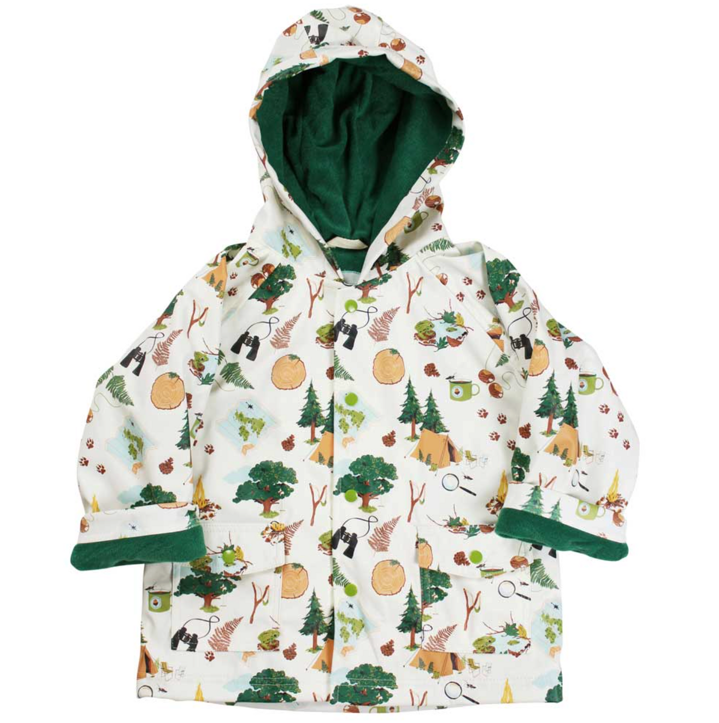 Children's raincoat with nature-themed pattern. CHILDREN'S GREAT OUTDOORS RAINCOAT - 3 SIZES | POWELL CRAFT