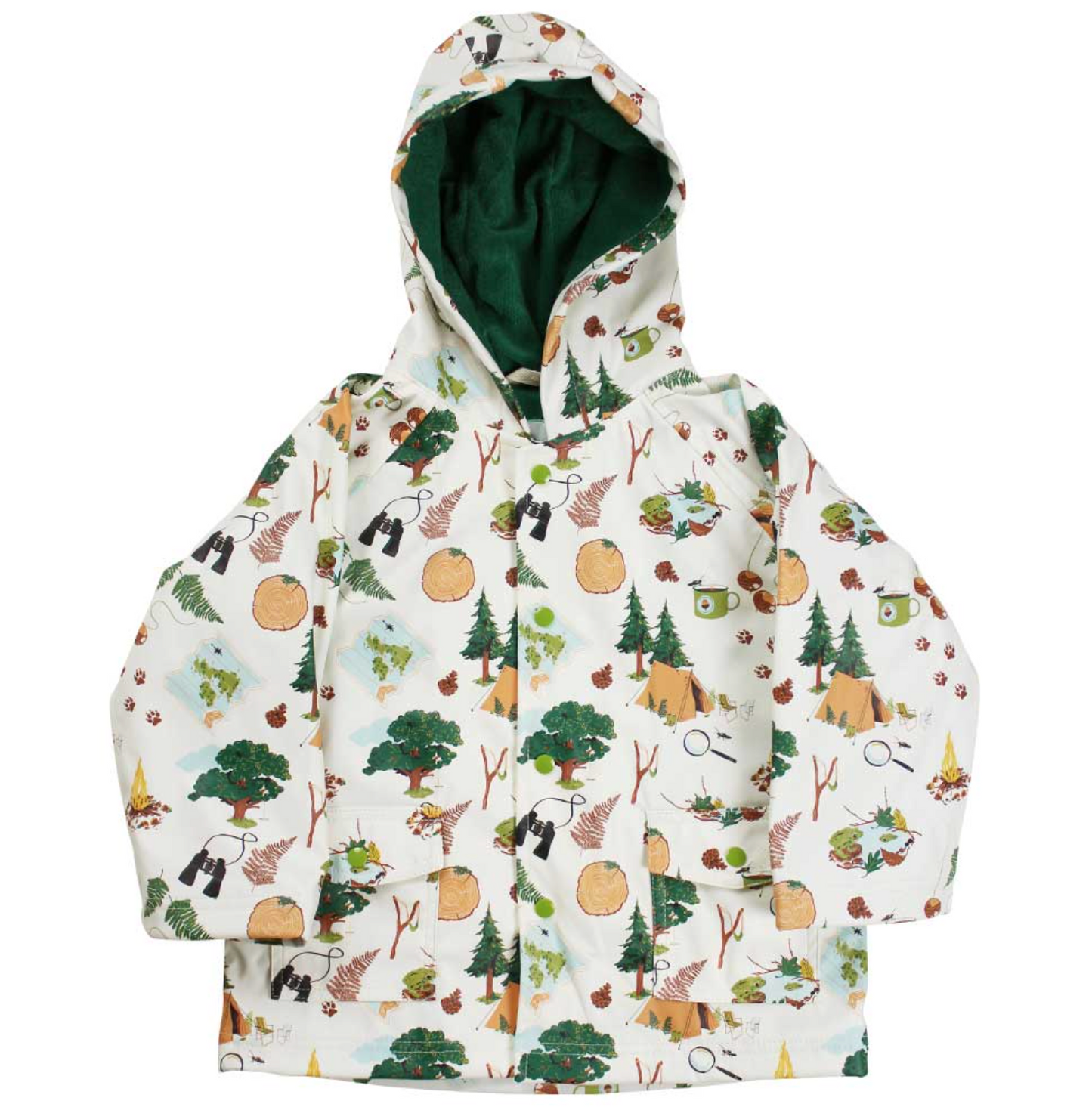 Children's raincoat with nature-themed pattern. CHILDREN'S GREAT OUTDOORS RAINCOAT - 3 SIZES | POWELL CRAFT