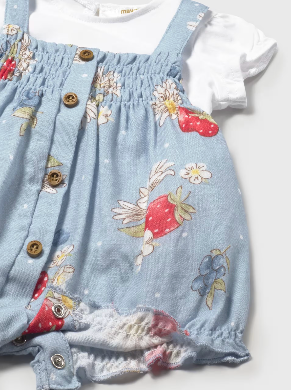COTTON BABY GIRLS STRAWBERRY ROMPER SET | MAYORAL