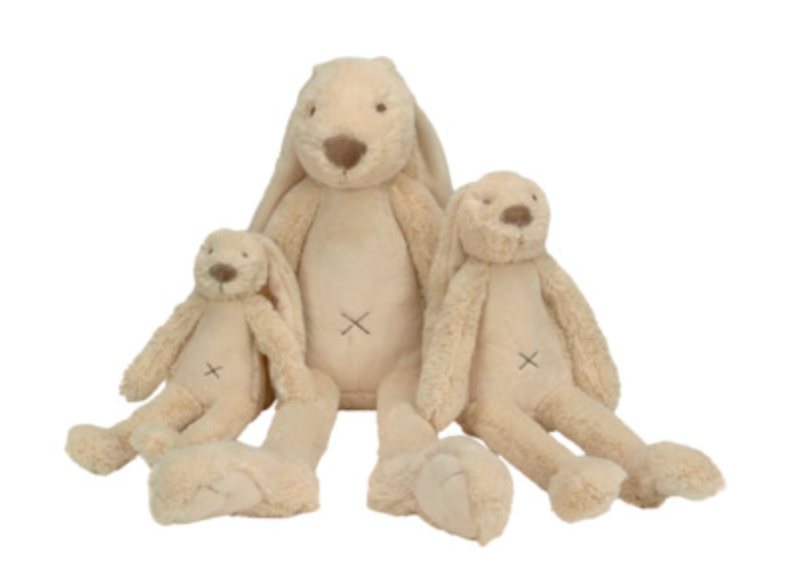Three beige plush bunnies of different sizes. CUDDLY PLUSH RICHIE RABBIT BEIGE - 3 SIZES | HAPPY HORSE