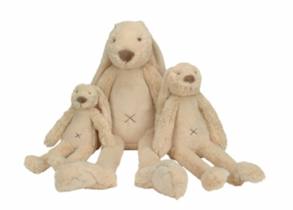 Three beige plush bunnies of different sizes. CUDDLY PLUSH RICHIE RABBIT BEIGE - 3 SIZES | HAPPY HORSE