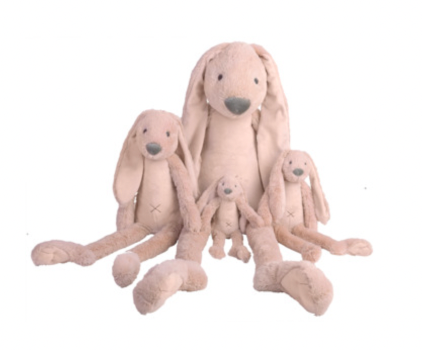 Set of plush dog toys in various sizes. CUDDLY PLUSH RICHIE RABBIT IN OLD PINK - 3 SIZES | HAPPY HORSE