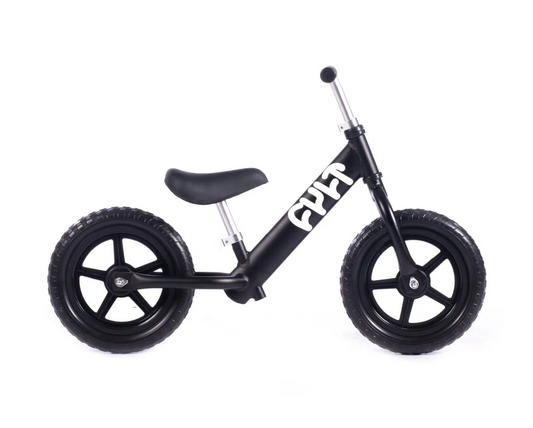 Cult Push 12 inch toddler balance bike in black at Annabels of Cranbrook