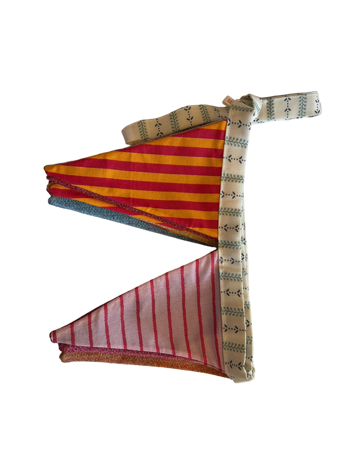RUBARB & CUSTARD WITH VELVET RAINBOW BACK BUNTING | THE SUSSEX BUNTING COMPANY