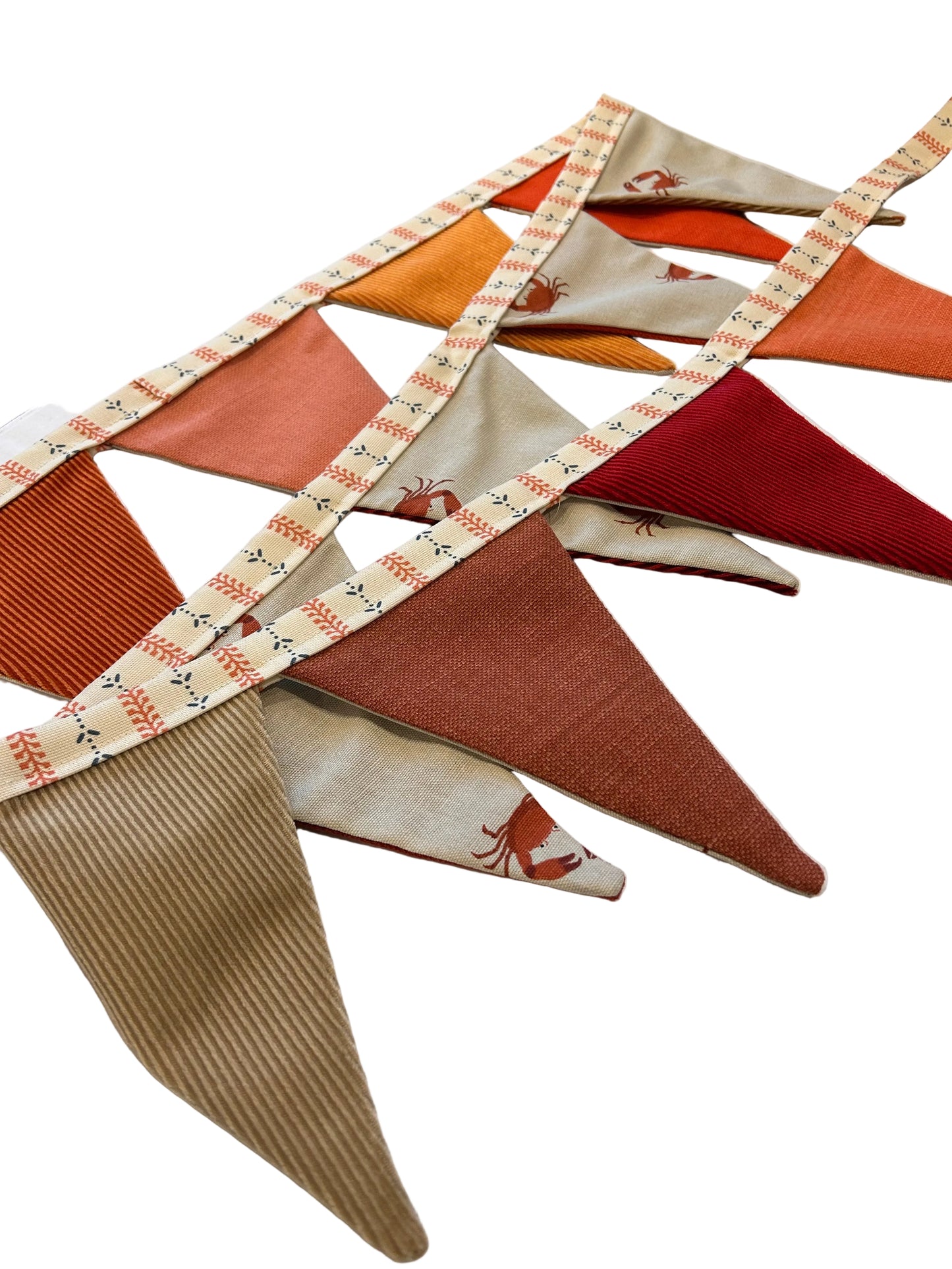 SOPHIE ALLPORT CRAB & ORANGE VELVET BUNTING | THE SUSSEX BUNTING COMPANY