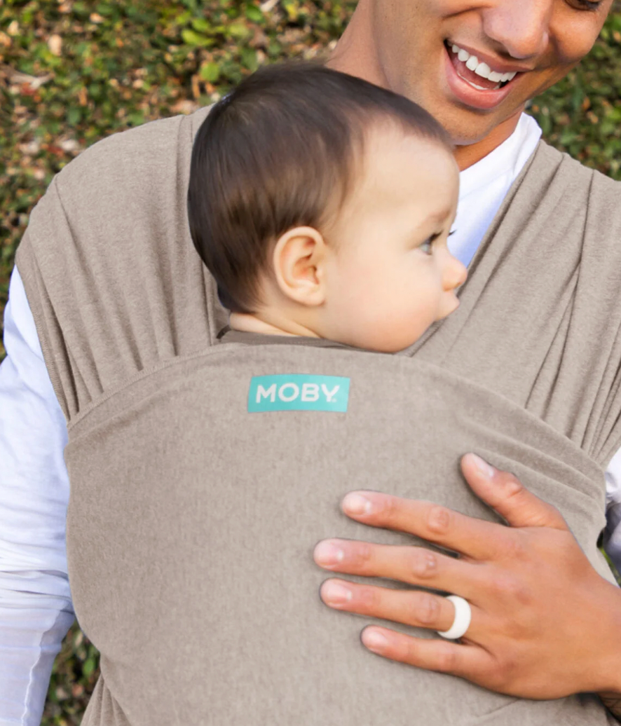 ELEMENTS SOFT & ADJUSTABLE FEATHER KNIT BABY WRAP CARRIER - 2 COLOURS | MOBY