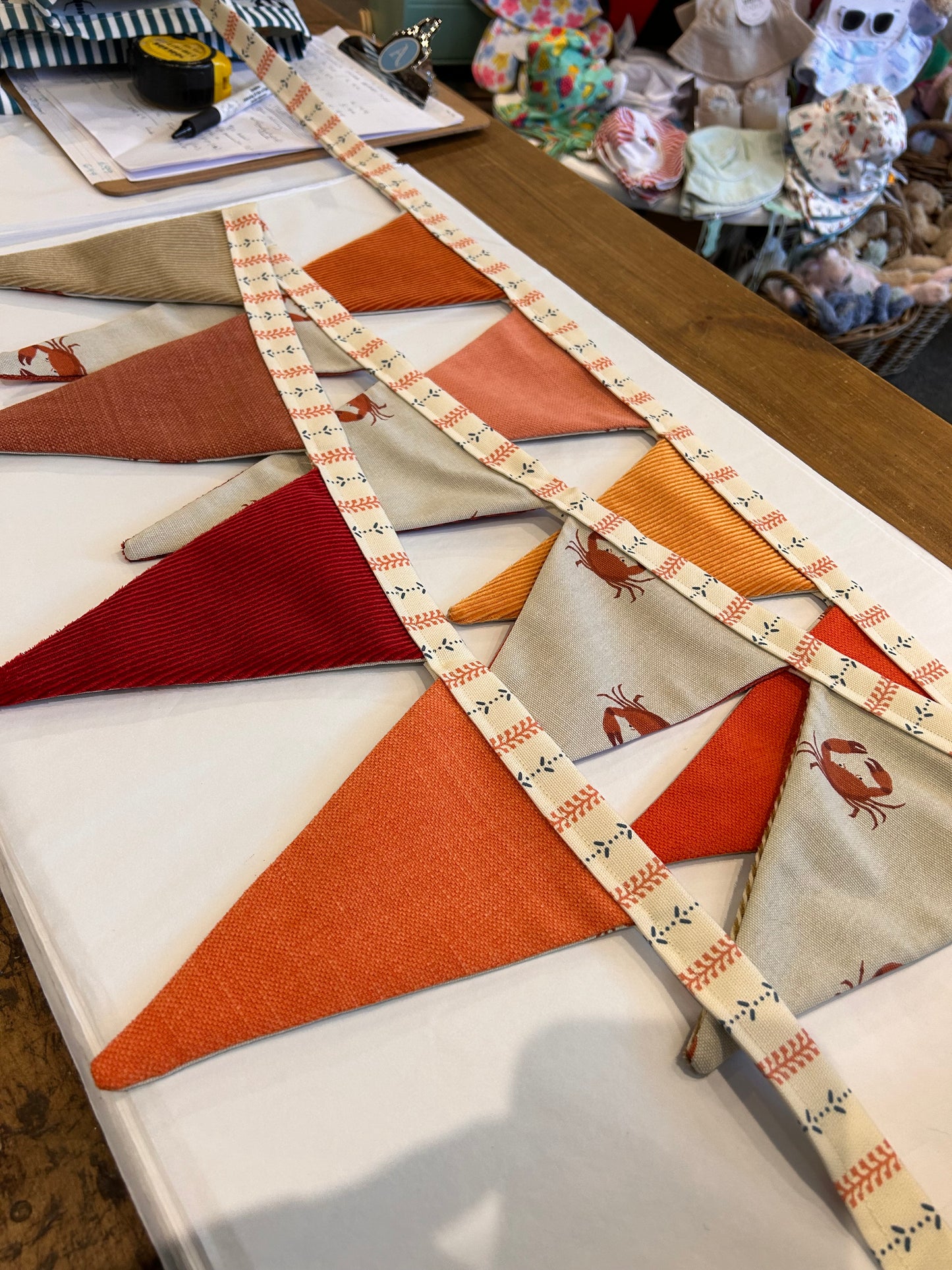 SOPHIE ALLPORT CRAB & ORANGE VELVET BUNTING | THE SUSSEX BUNTING COMPANY