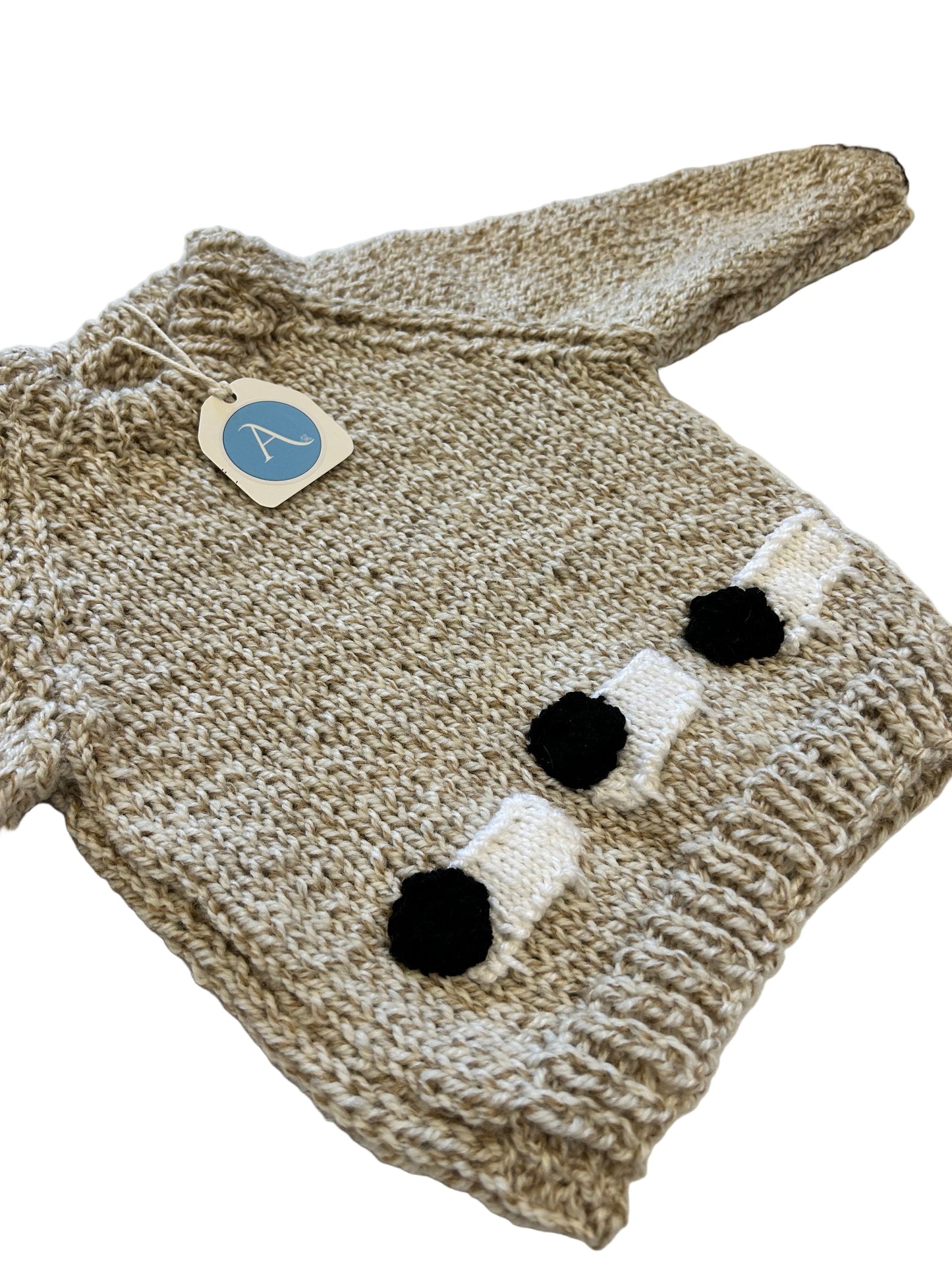 OATMEAL JUMPER WITH SHEEP - 1-2 YEARS