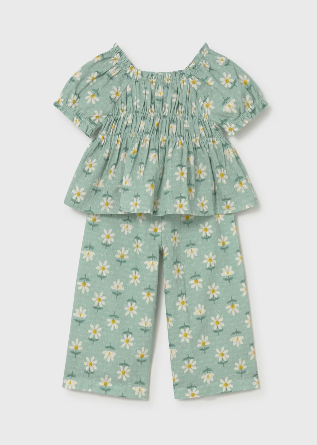 FLOWY DAISY GIRLS OUTFIT - COTTON TOP & TROUSERS | MAYORAL