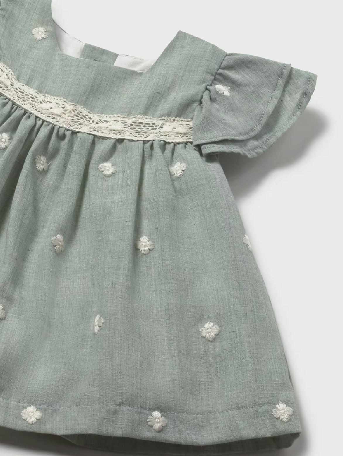 GIRLS AQUA EMBROIDERED DRESS WITH KNICKERS | MAYORAL