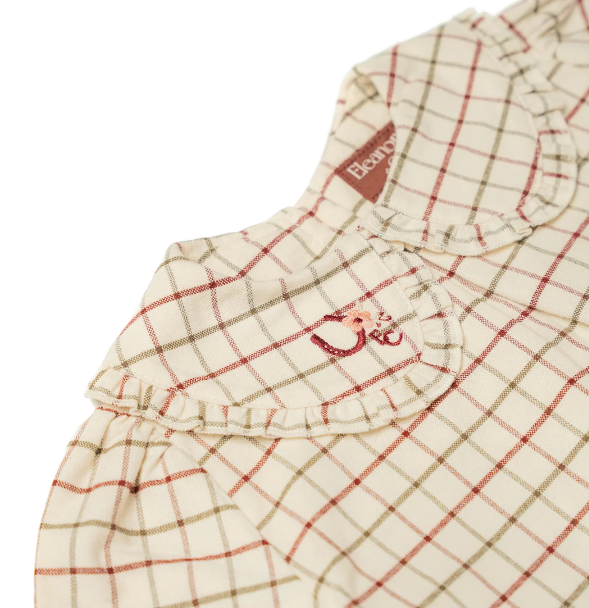 GIRLS COTTON COUNTRY CHECK BLOUSE WITH PETER PAN COLLAR | ELEANOR CHARLES