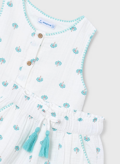 GIRLS COTTON PRINTED SHIRT & SHORTS SET - MAYORAL