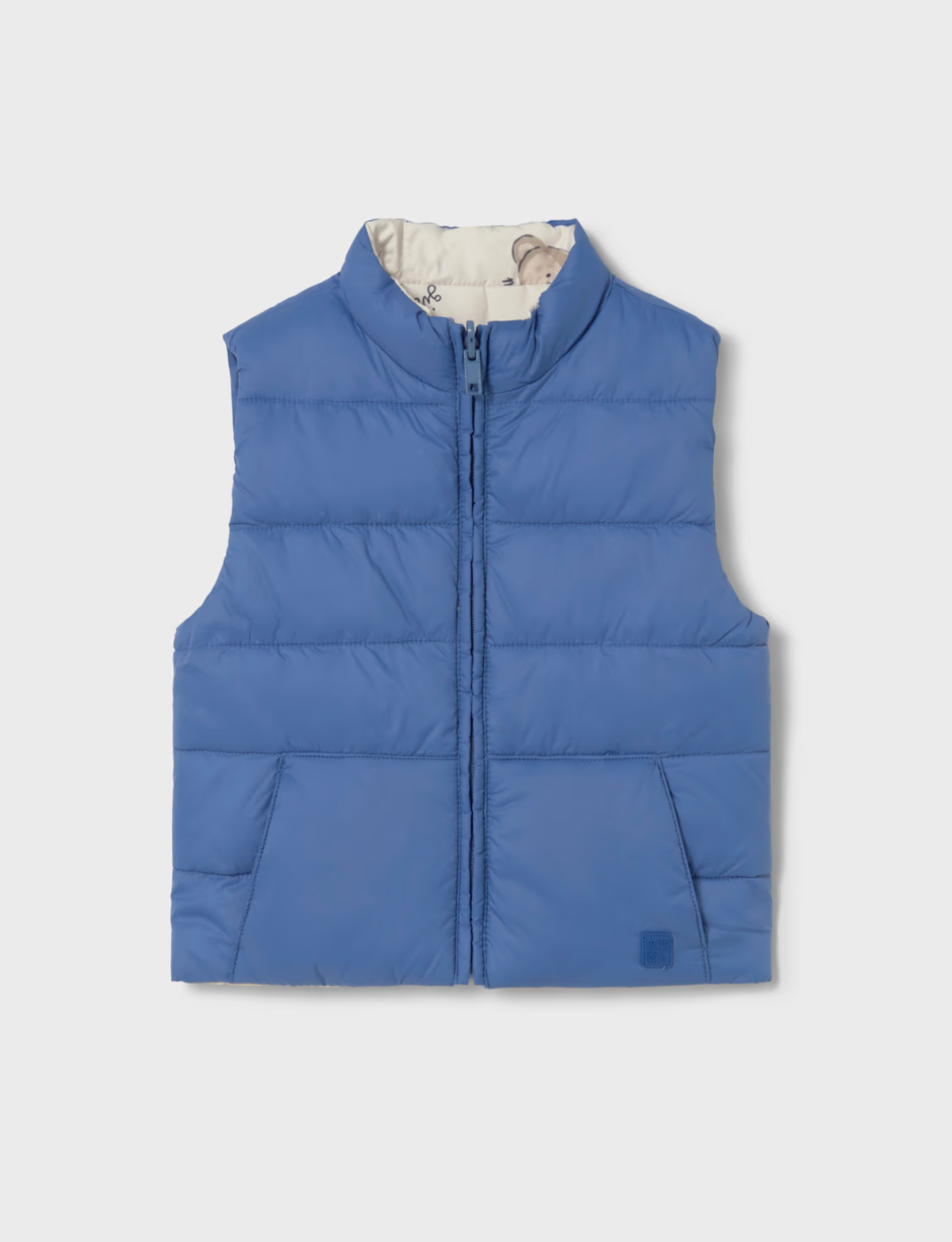 KIDS REVERSIBLE VEST - BLUE GIRAFFE GILET | MAYORAL