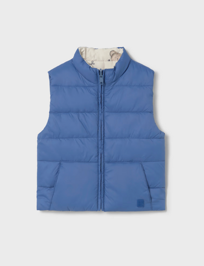KIDS REVERSIBLE VEST - BLUE GIRAFFE GILET | MAYORAL