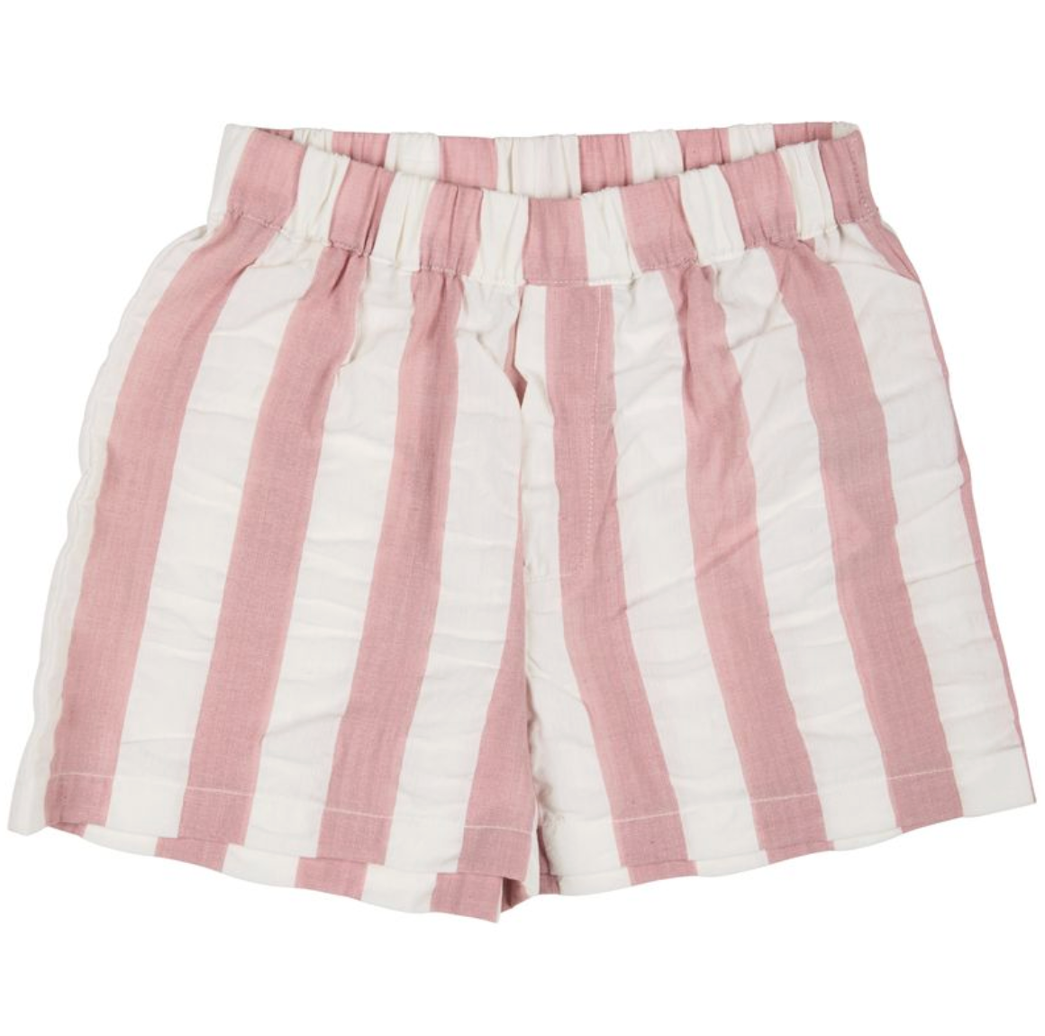 Kids Pink and white Pigeon Organics striped shorts 
