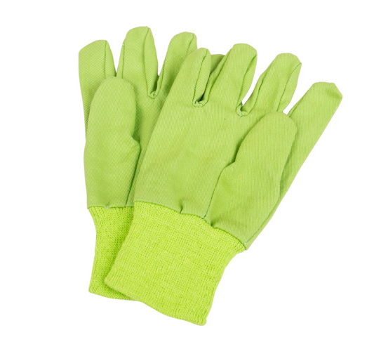 Pair of children's green gardening gloves. KID'S GARDENING GLOVES | BIGJIGS