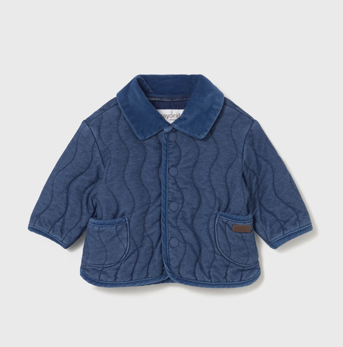 MAYORAL BABY UNISEX DENIM PADDED COAT JACKET WITH POPPERS