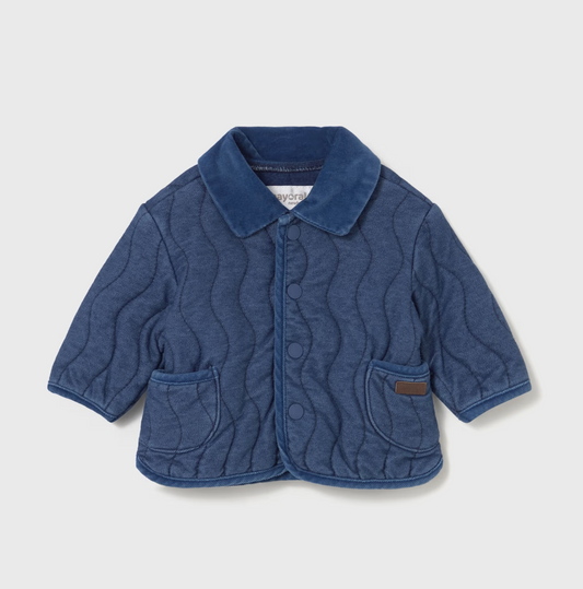 MAYORAL BABY UNISEX DENIM PADDED COAT JACKET WITH POPPERS