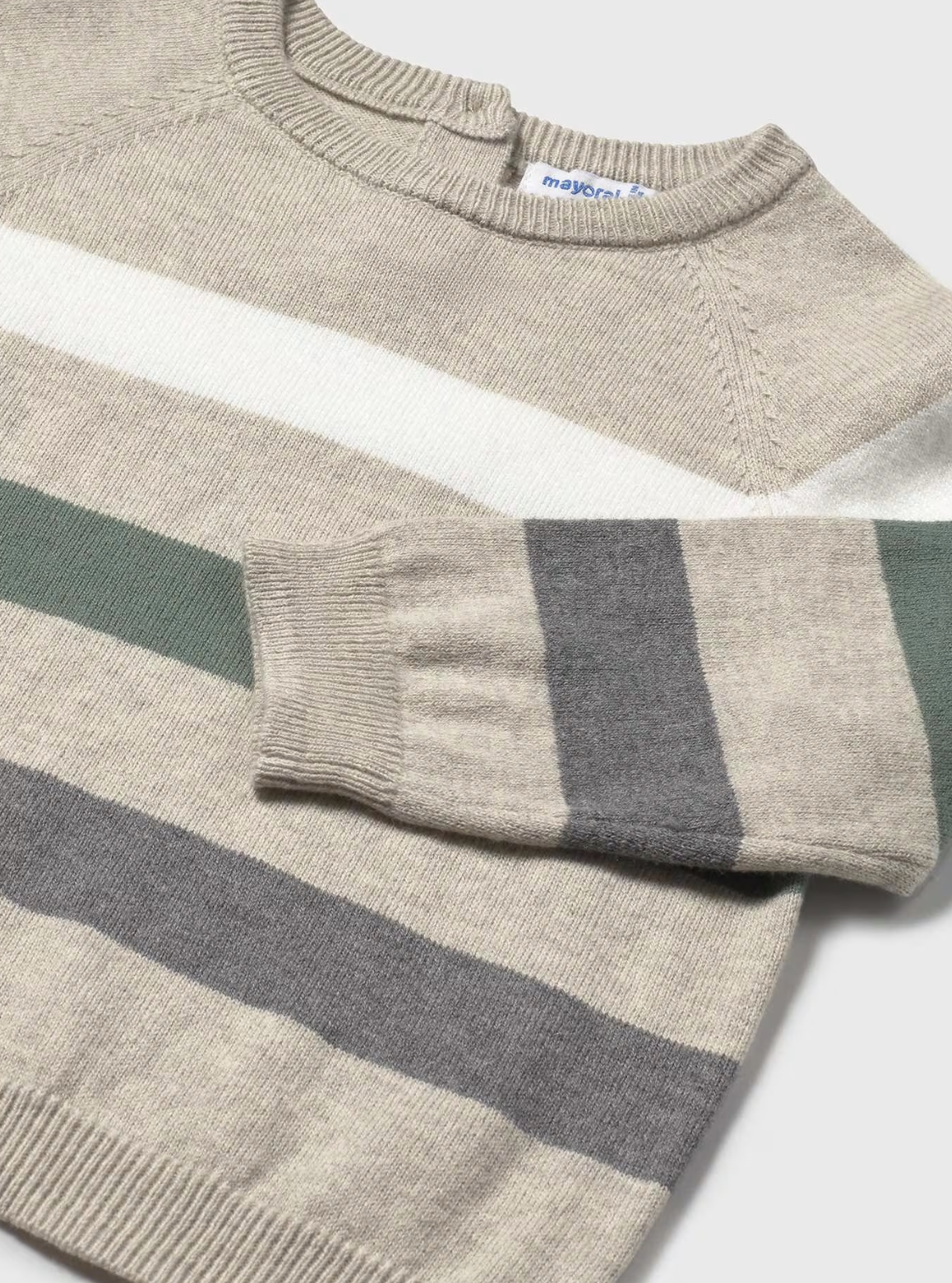 MAYORAL BOYS BLOCK STRIPE GREEN & OATMEAL JUMPER