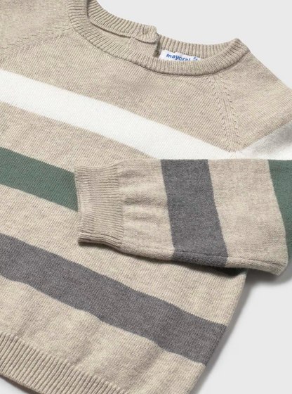 MAYORAL BOYS BLOCK STRIPE GREEN & OATMEAL JUMPER