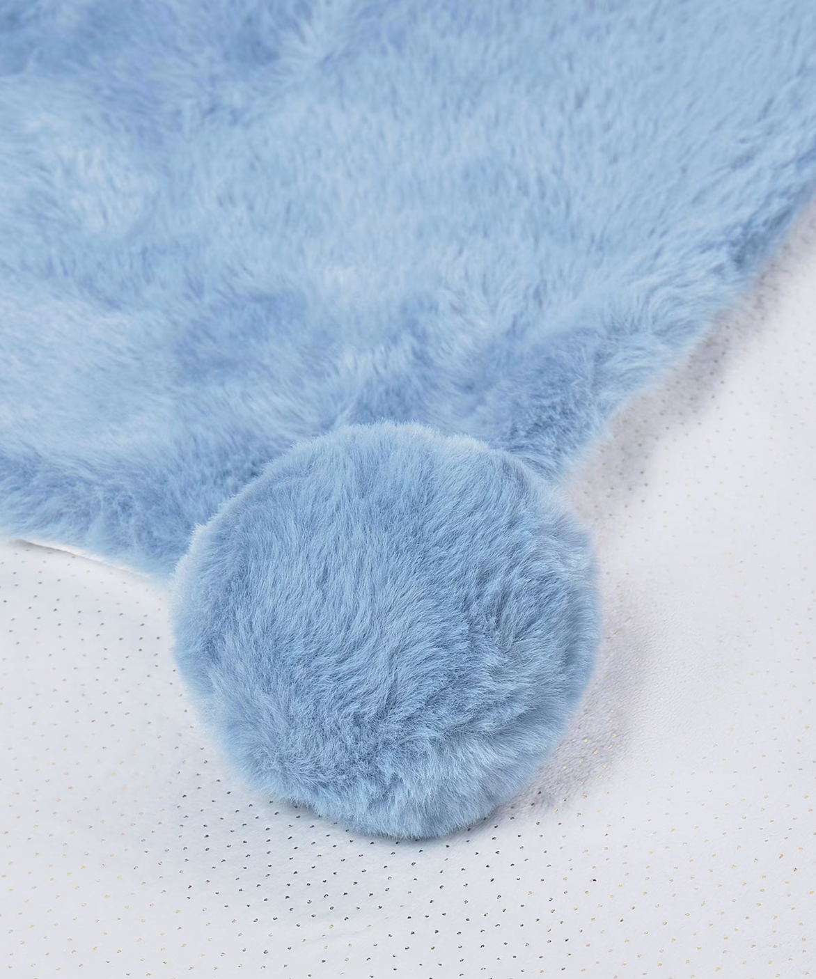 MAYORAL FAUX FUR BABY POM POM BLANKET - CLOUD BLUE