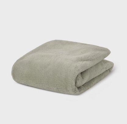 MAYORAL FAUX FUR BABY POM POM BLANKET - SAGE