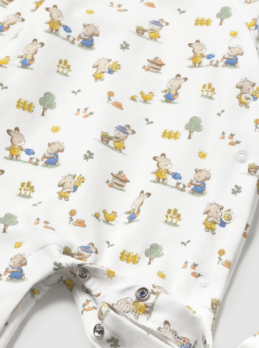 MAYORAL RABBIT PATTERN BABY SLEEPSUIT WITH FEET