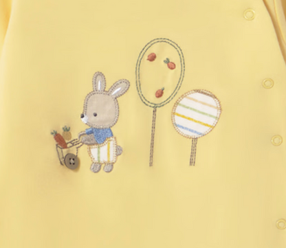 MAYORAL UNISEX RABBIT YELLOW BABY SLEEPSUIT WITH FEET
