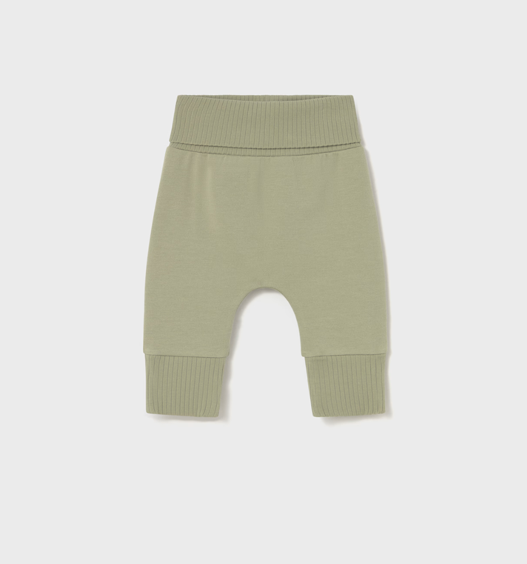 Green baby TROUSERS. MAYORAL UNISEX TRACKSUIT WITH LONG SLEEVE T-SHIRT - SAGE GREEN