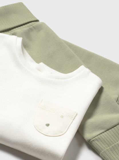 MAYORAL UNISEX TRACKSUIT WITH LONG SLEEVE T-SHIRT - SAGE GREEN