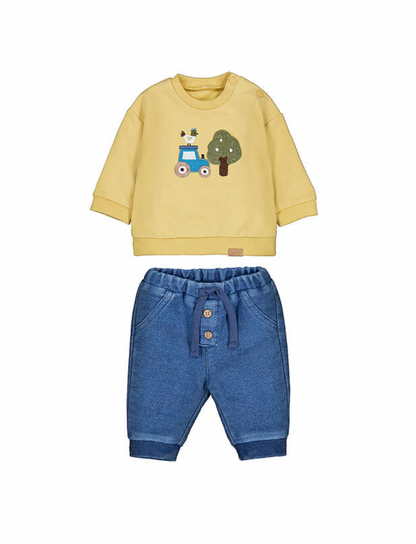 Mayoral Boys Tractor Outfit Set pullover and trousers from Annabels of Cranbrook