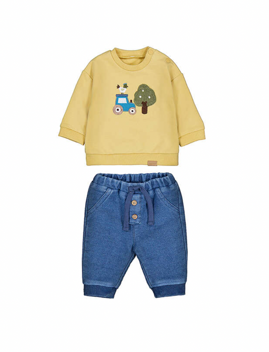 Mayoral Boys Tractor Outfit Set pullover and trousers from Annabels of Cranbrook