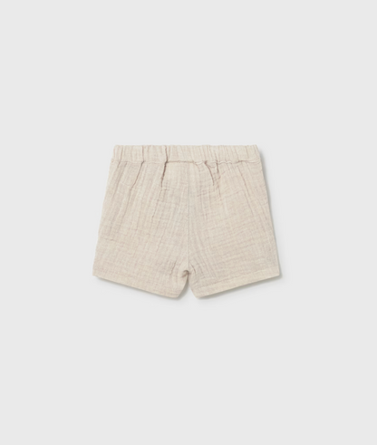 BABY Beige shorts. NEUTRAL BABY SHORTS WITH VEST AND T-SHIRT SET | MAYORAL