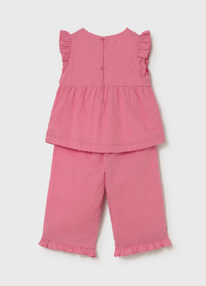 PINK & RED GIRLS TROUSER & TOP COTTON OUTFIT - MAYORAL
